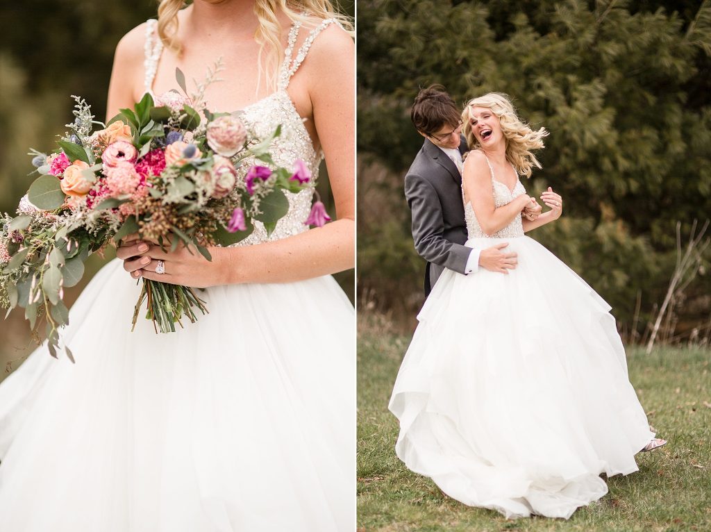 bridal details and bouquet by Vera & Buck Floral Studio photographed by Hollyberry Studio