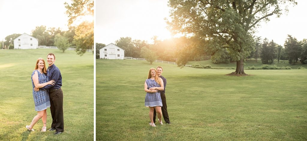 sunset engagement session at Kuhs Estate and Farm with Hollyberry Studio