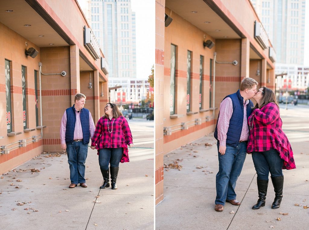 Downtown St. Louis engagement session with wedding photographer Hollyberry Studio