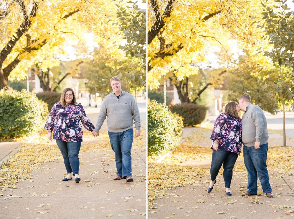 downtown St. Louis engagement portraits with wedding photographer Hollyberry Studio