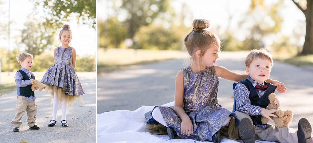 siblings pose during family sessions with Hollyberry Studio
