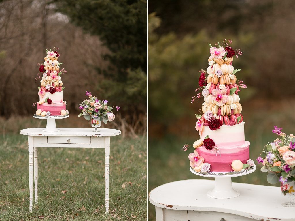St. Louis wedding photographer Hollyberry Studio photographs cake by Pollen & Pastry