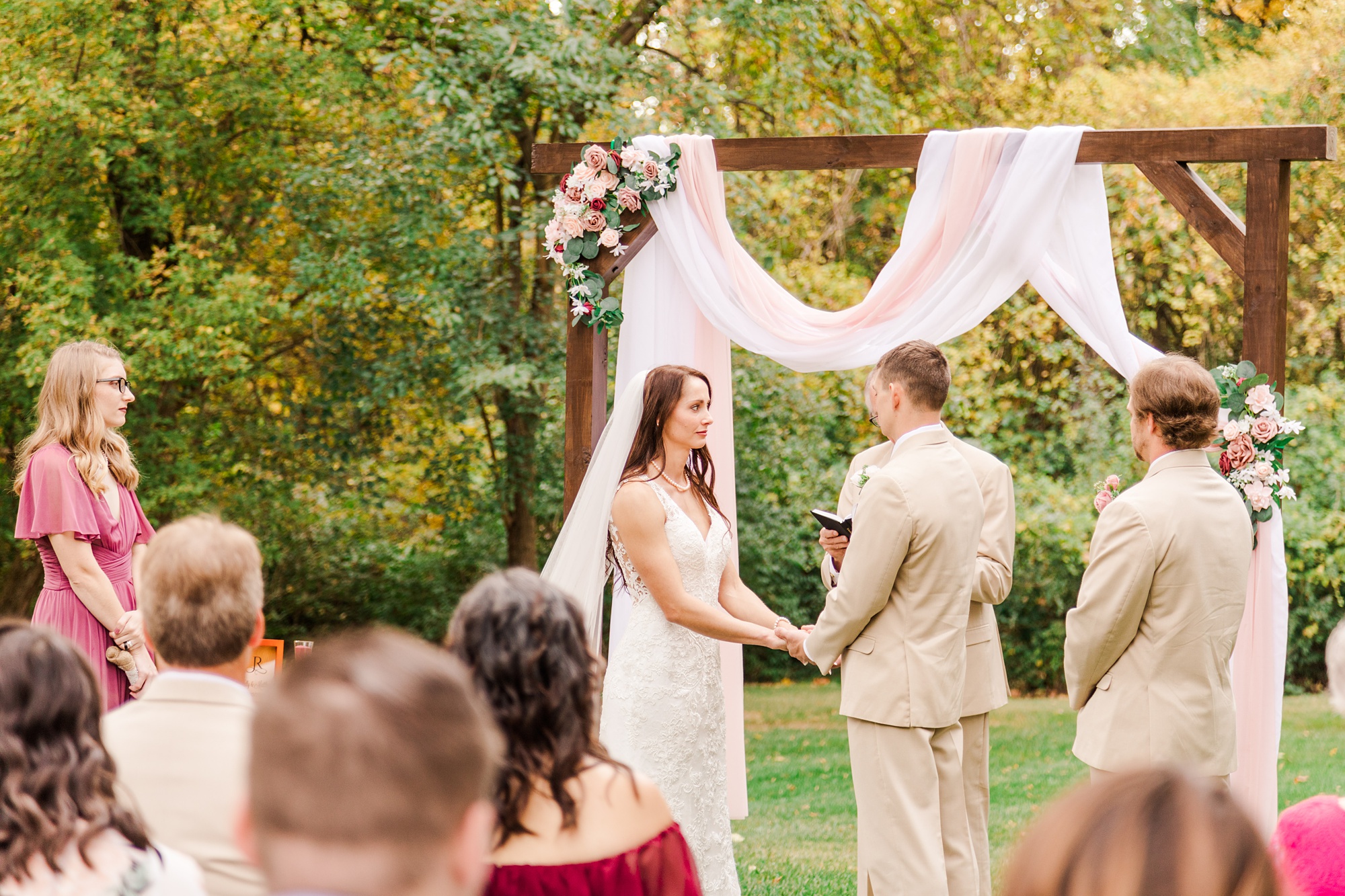 backyard wedding ceremony in Godfrey IL