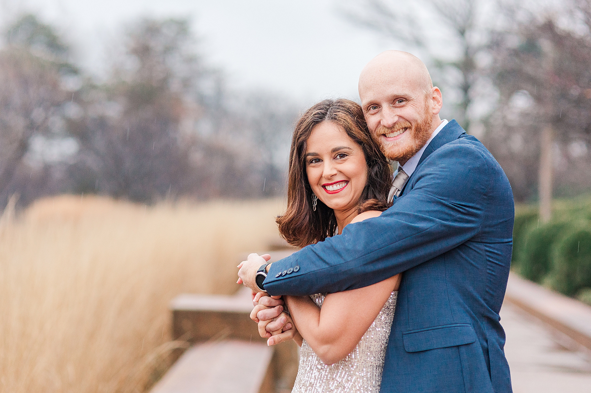 winter engagement session in St. Louis at Forest Park