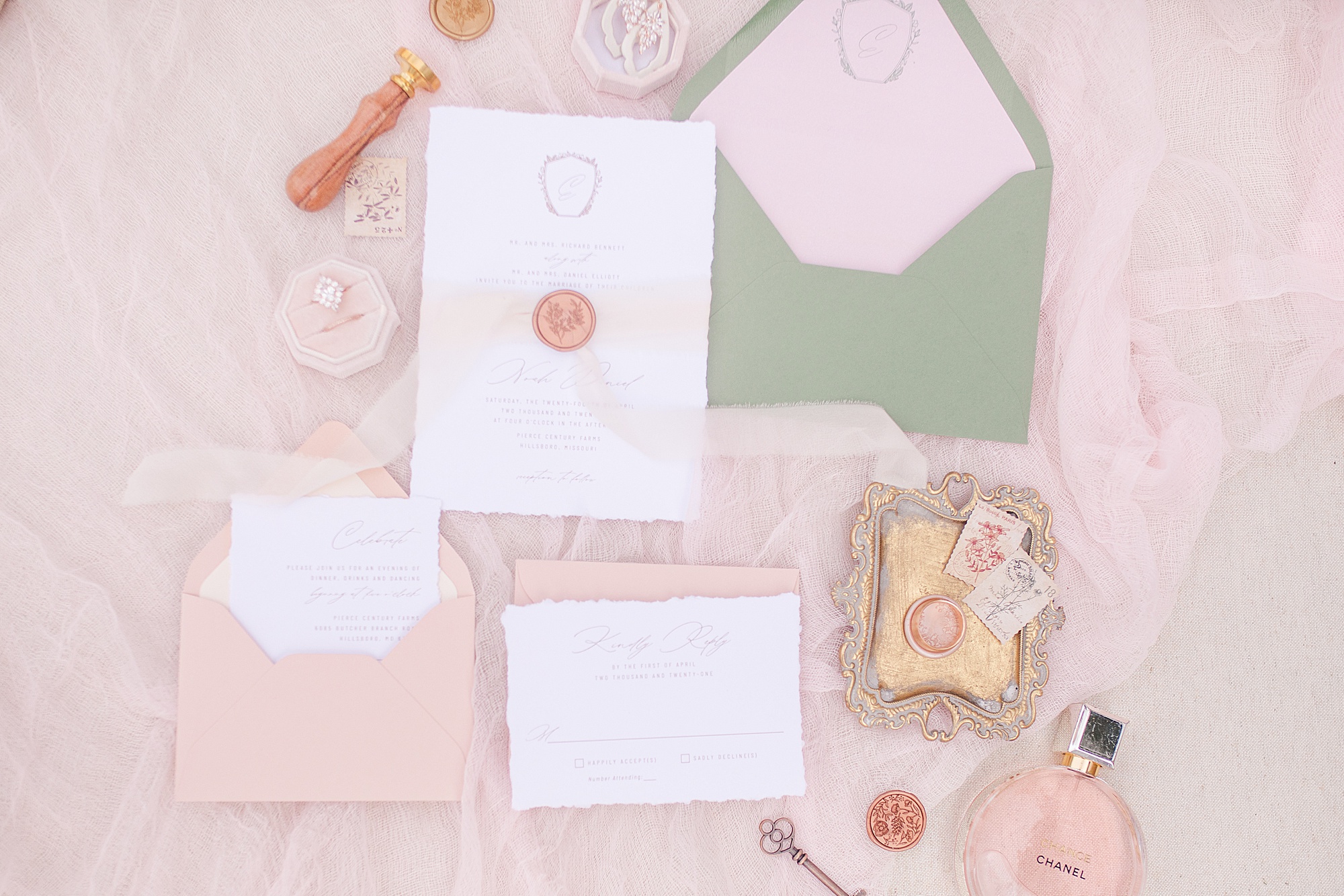 pastel invitation suite from Something Printed