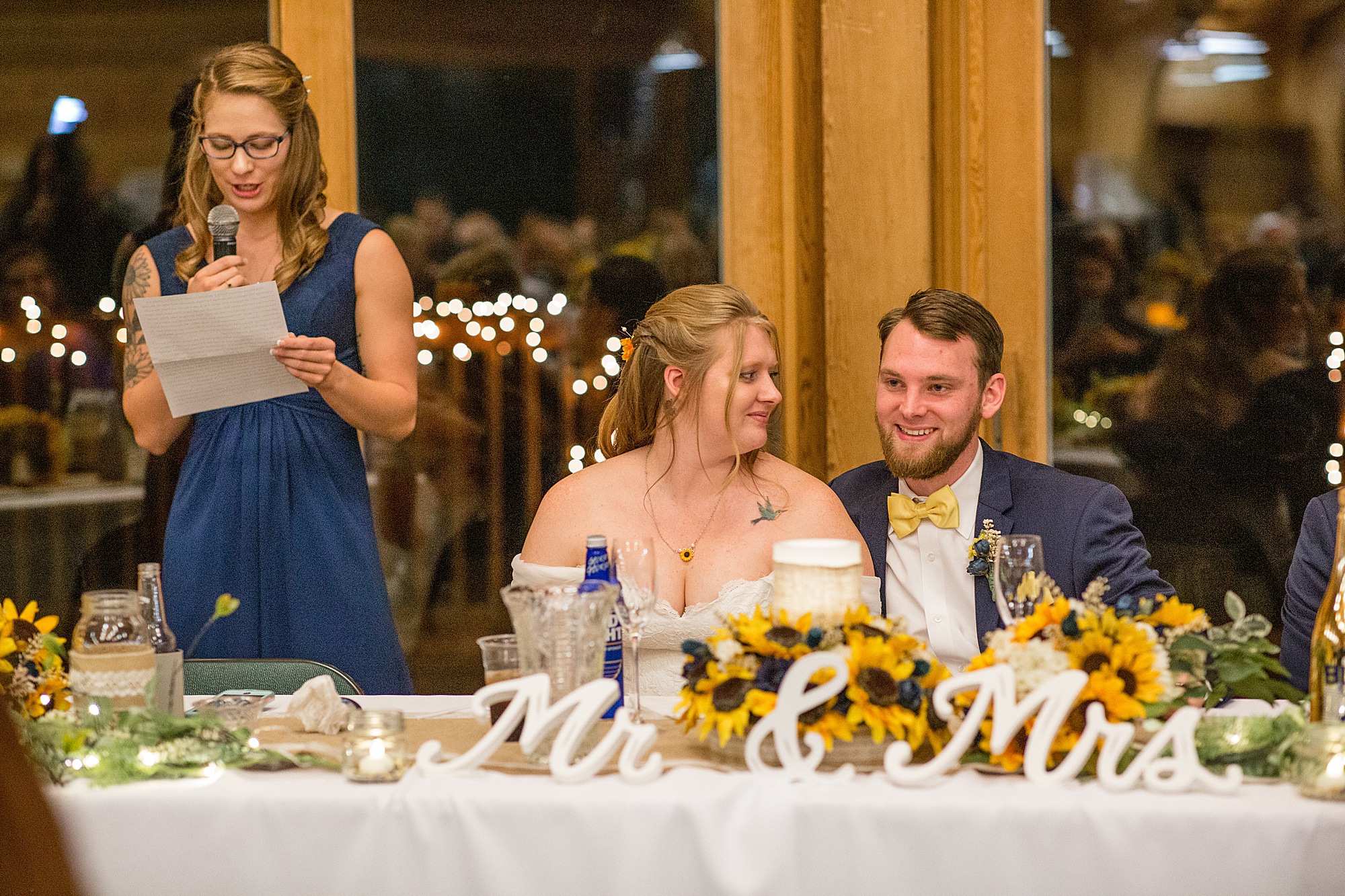 wedding toasts from maid of honor at MO wedding reception