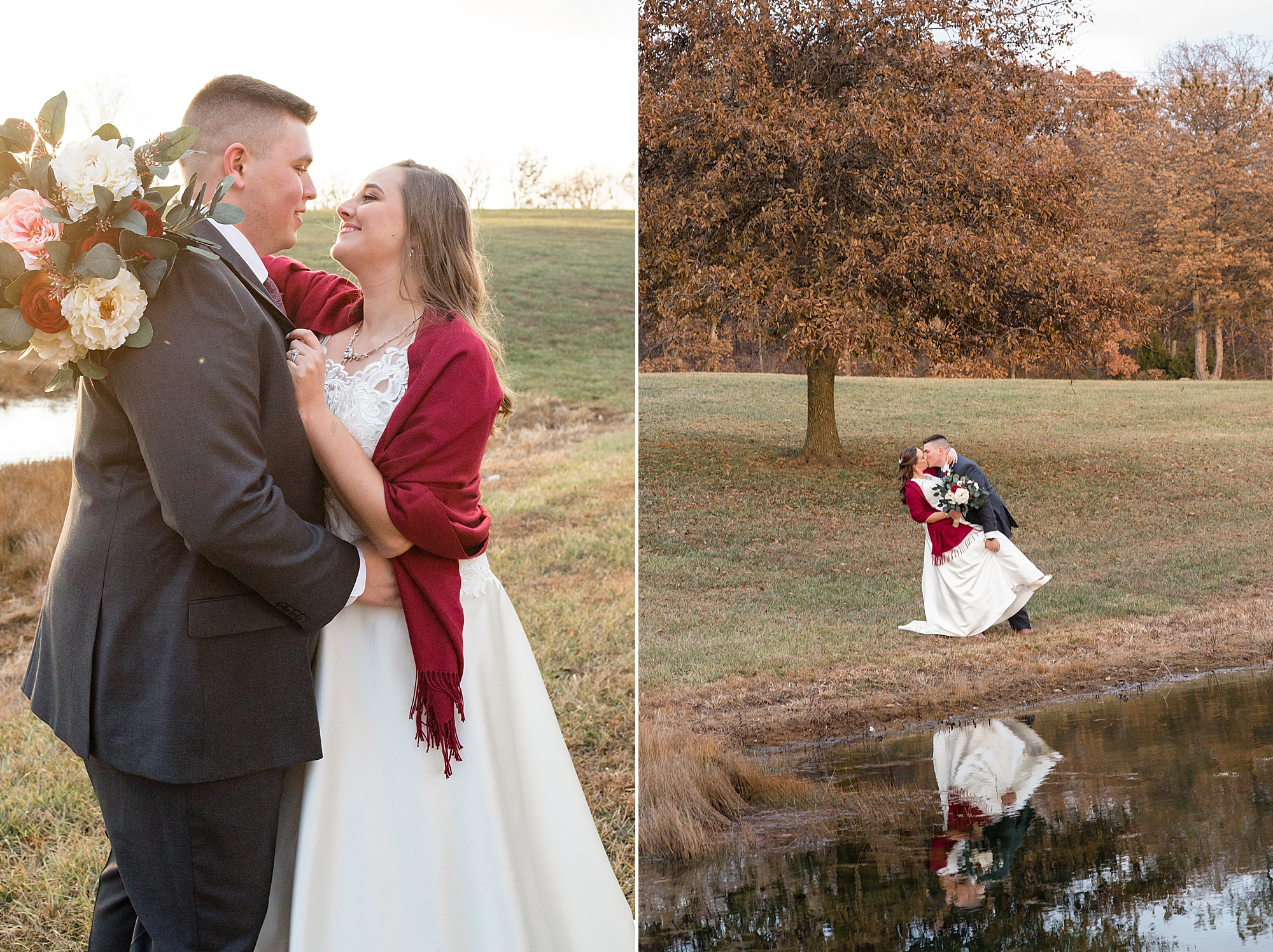 fall wedding portraits in Winfield MO