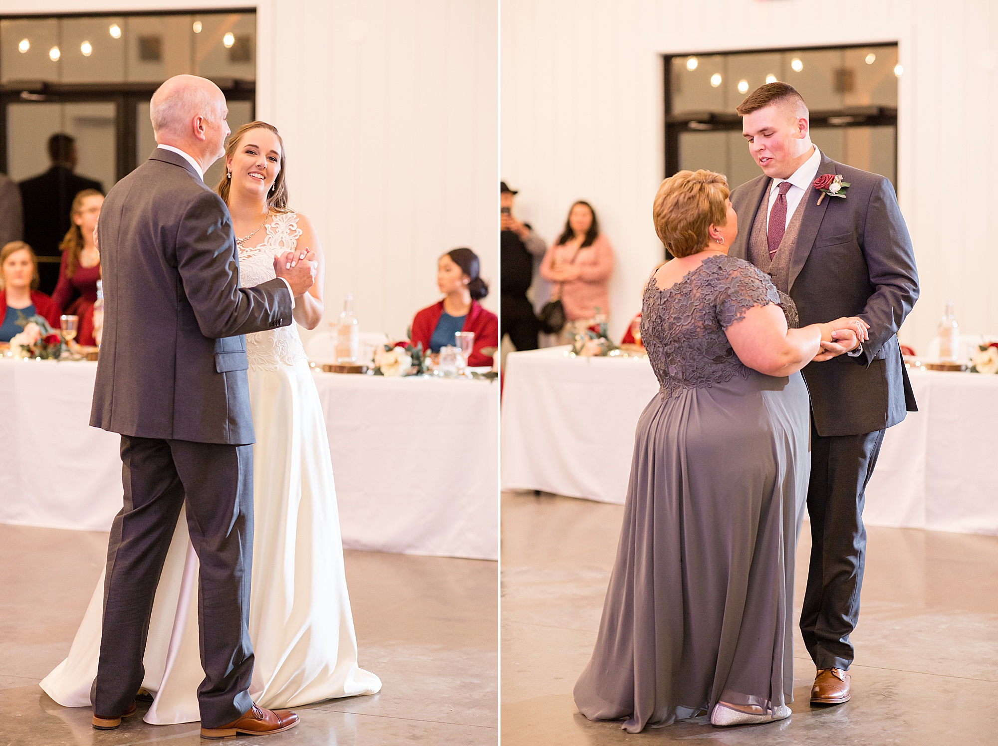 bride and groom dance with parents during MO wedding reception