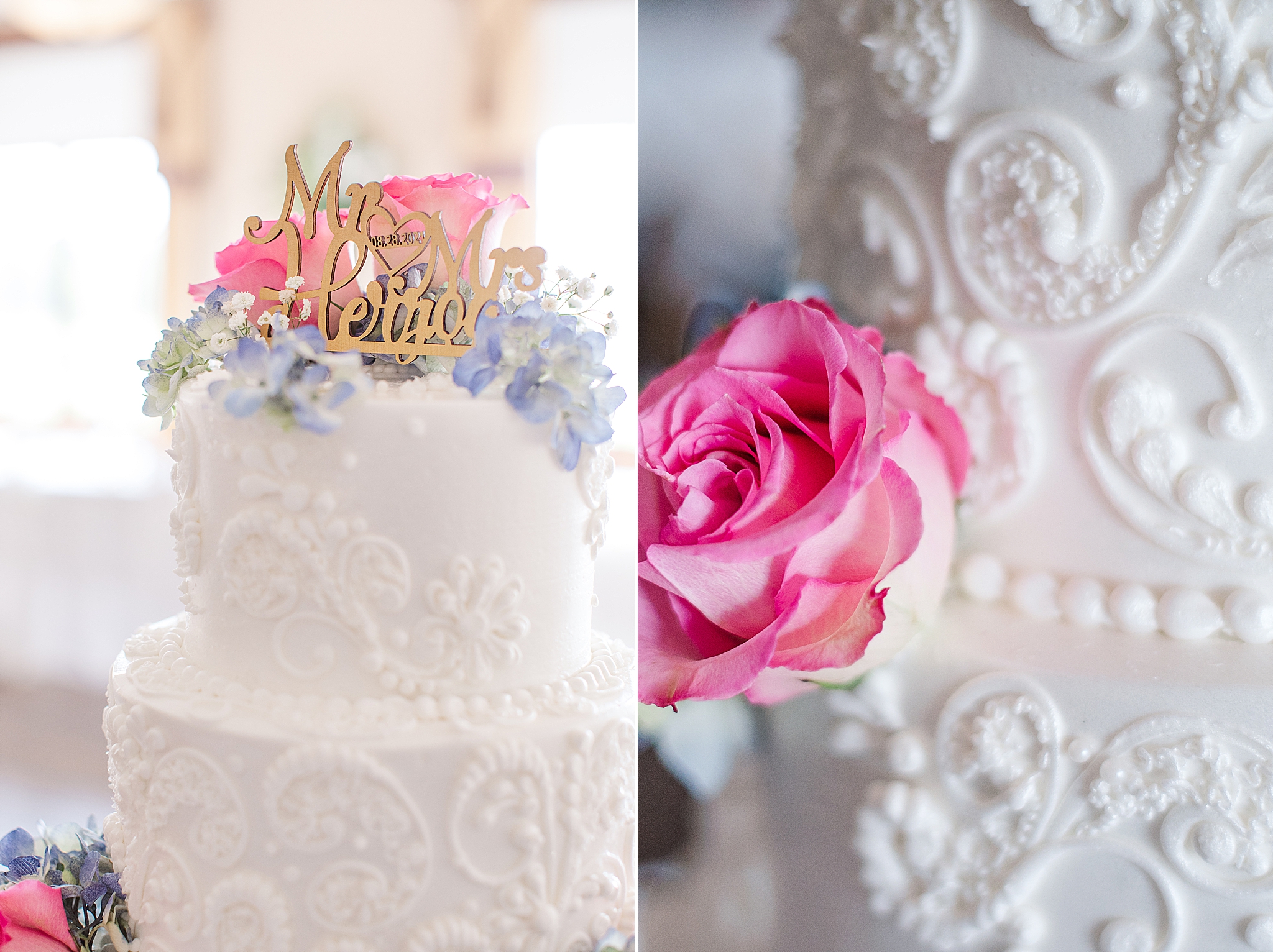 details on wedding cake at Old Hickory Golf Club